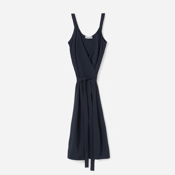 Everlane Japanese GoWeave Tank Wrap Dress Navy Blue size 10 - Picture 3 of 3